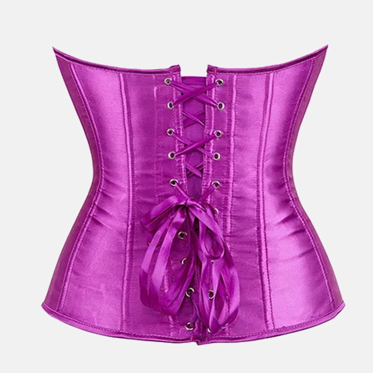 Bustier corset violet vu de dos